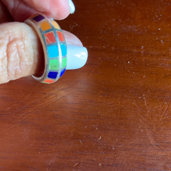 Multicolored SS925 ring🌸🌼✨🌈🌺 - Picture 4 of 6